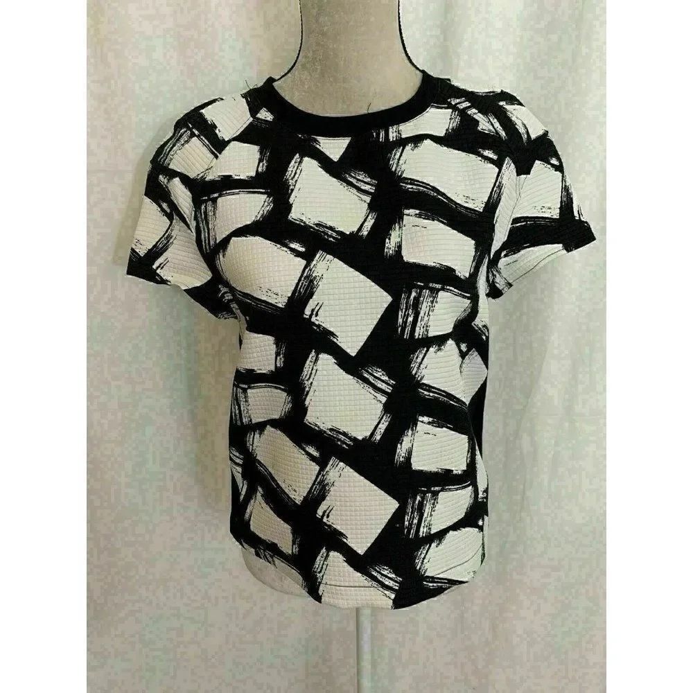 Banana Republic Black White Short Sleeve Top